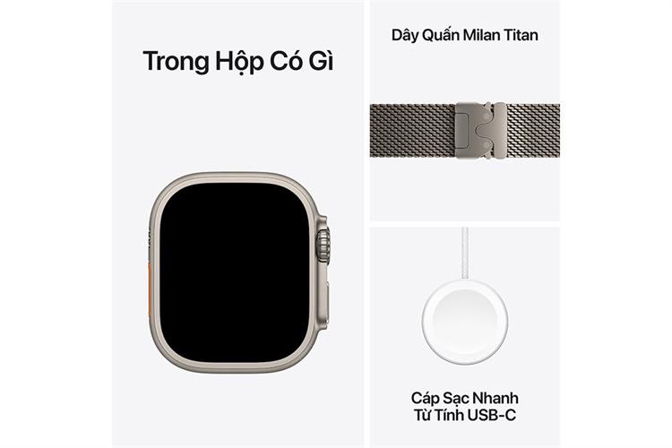 Apple What Ultra 3 GPS + cellular 49mm viền titanium dây Milan
